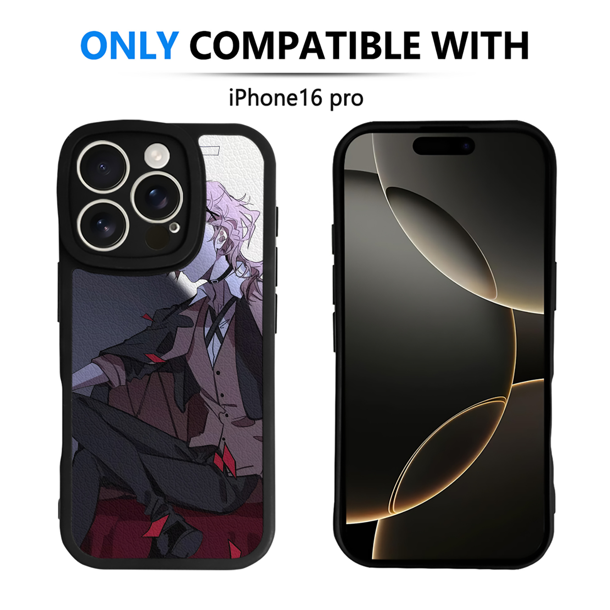 （画像用） 文豪ストレイドッグス Bungo Stray Dogs 【iPhone 16シリーズ対応】シリコンスマホケース（レザー調） 材質：シリコン